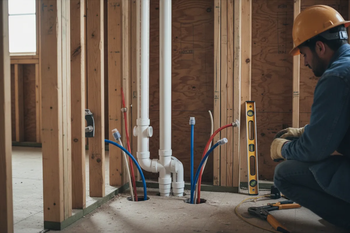 Drain and supply rough-in during Garbage Disposal Repair in South Williamson