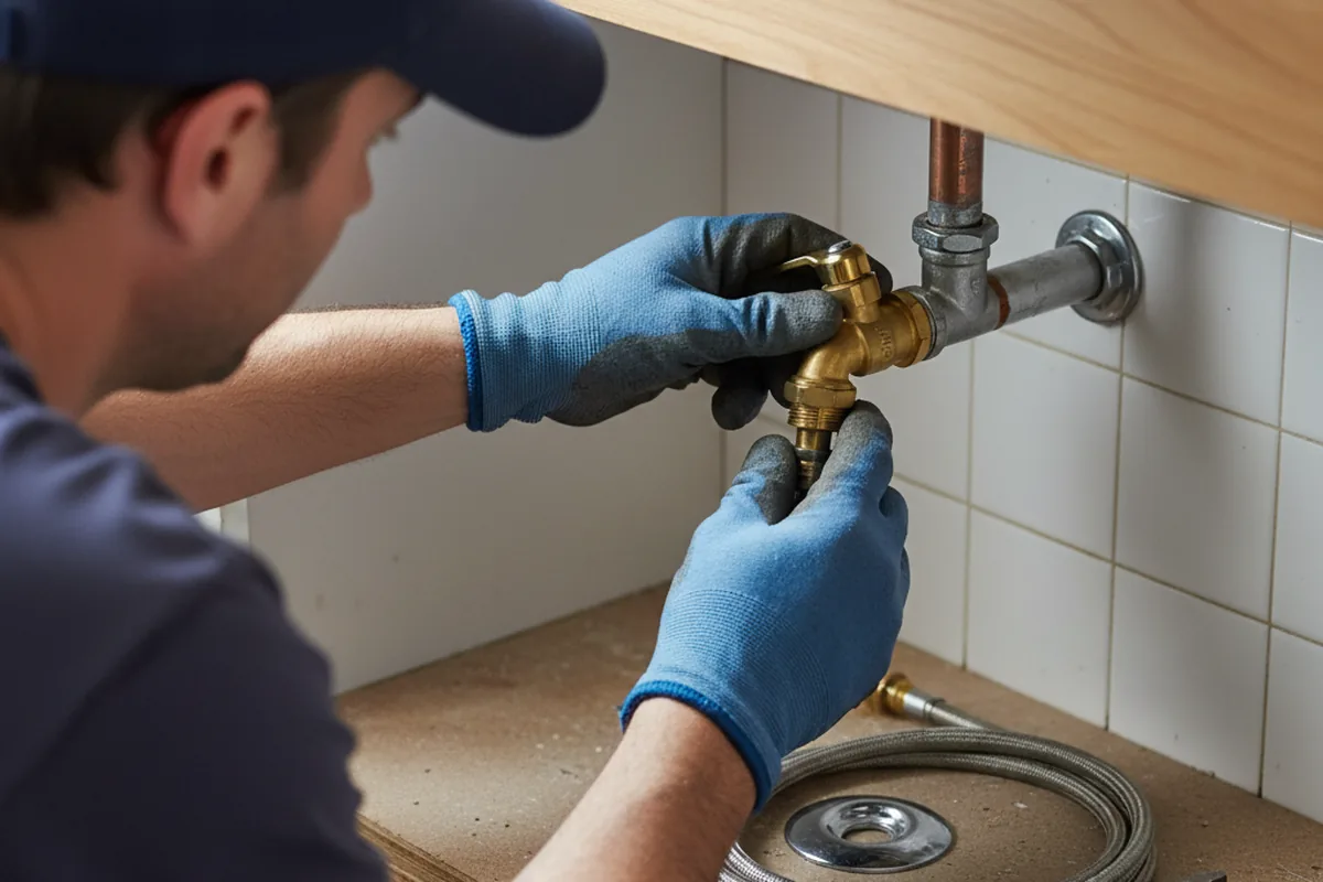 Shutoff valve and fitting work during Emergency Plumbing in South Williamson